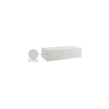 Piazza White Marble Finish Concrete Coffee Table