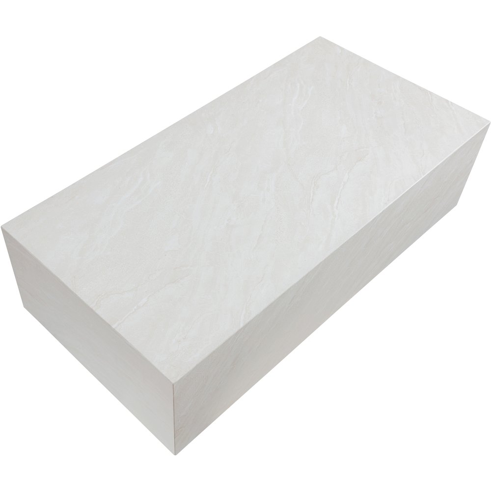 Piazza White Marble Finish Concrete Coffee Table