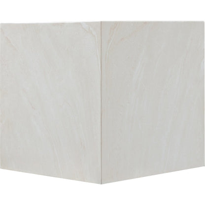 Piazza White Marble Finish Concrete End Table