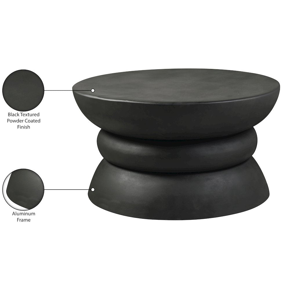 Collins Black Aluminum Coffee Table