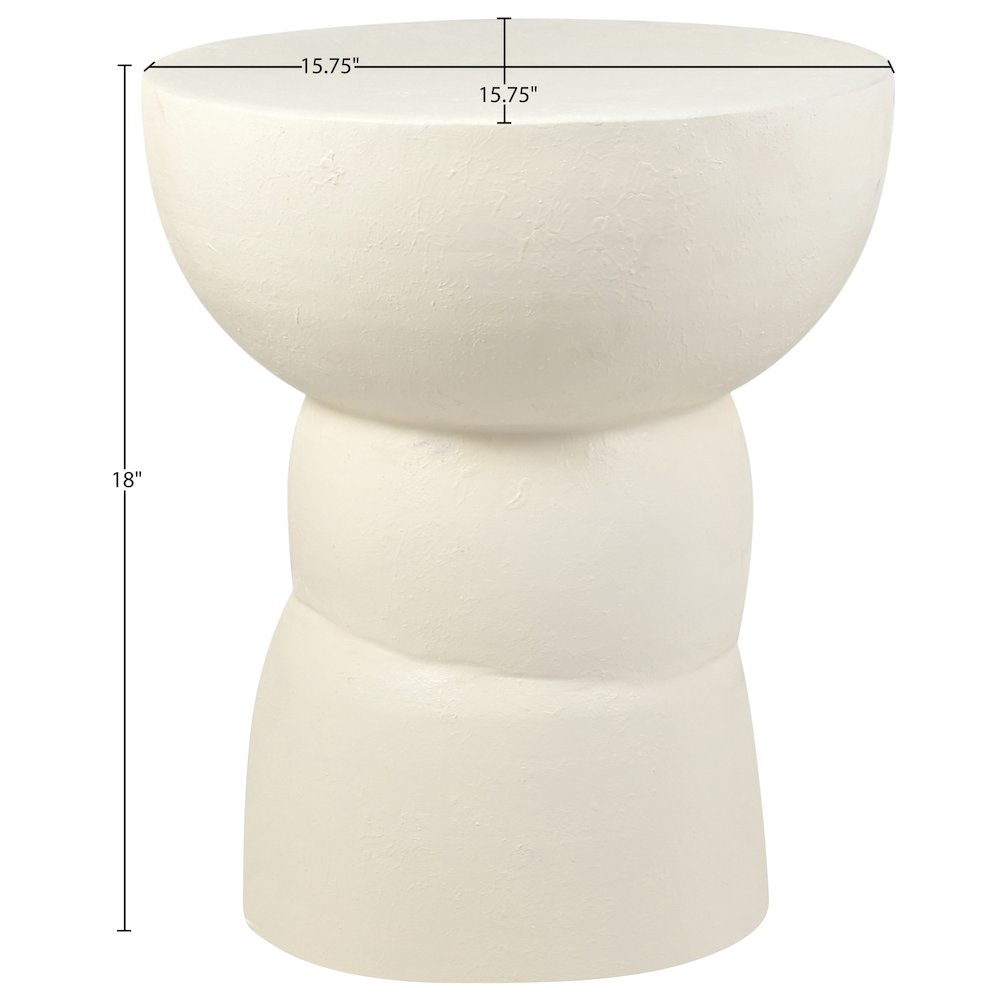 Collins Cream Aluminum End Table