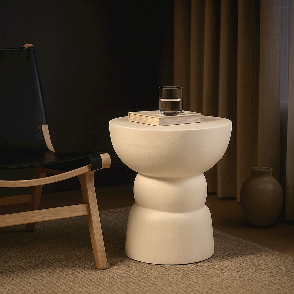 Collins Cream Aluminum End Table