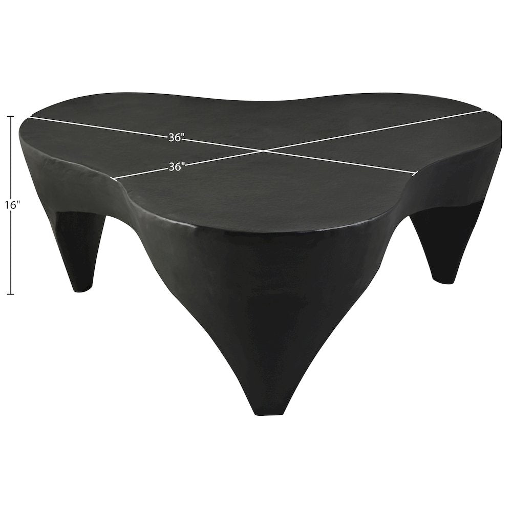 Bourges Black Aluminum Coffee Table, Black