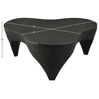Bourges Black Aluminum Coffee Table, Black