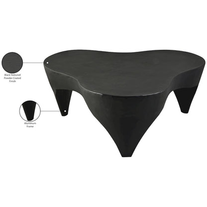 Bourges Black Aluminum Coffee Table, Black