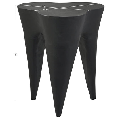 Bourges Black Aluminum End Table, Black