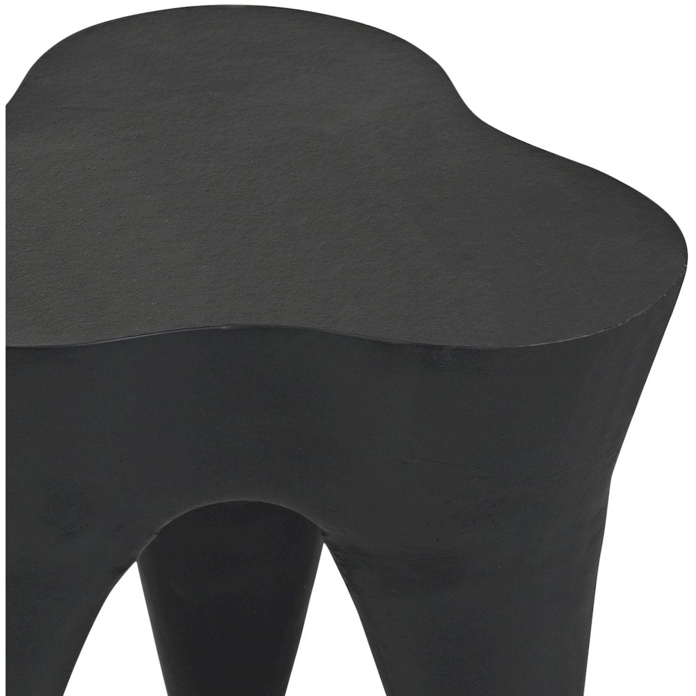 Bourges Black Aluminum End Table, Black
