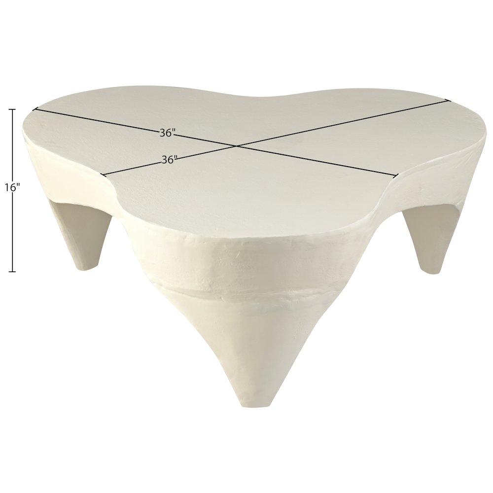 Bourges Cream Aluminum Coffee Table, Cream