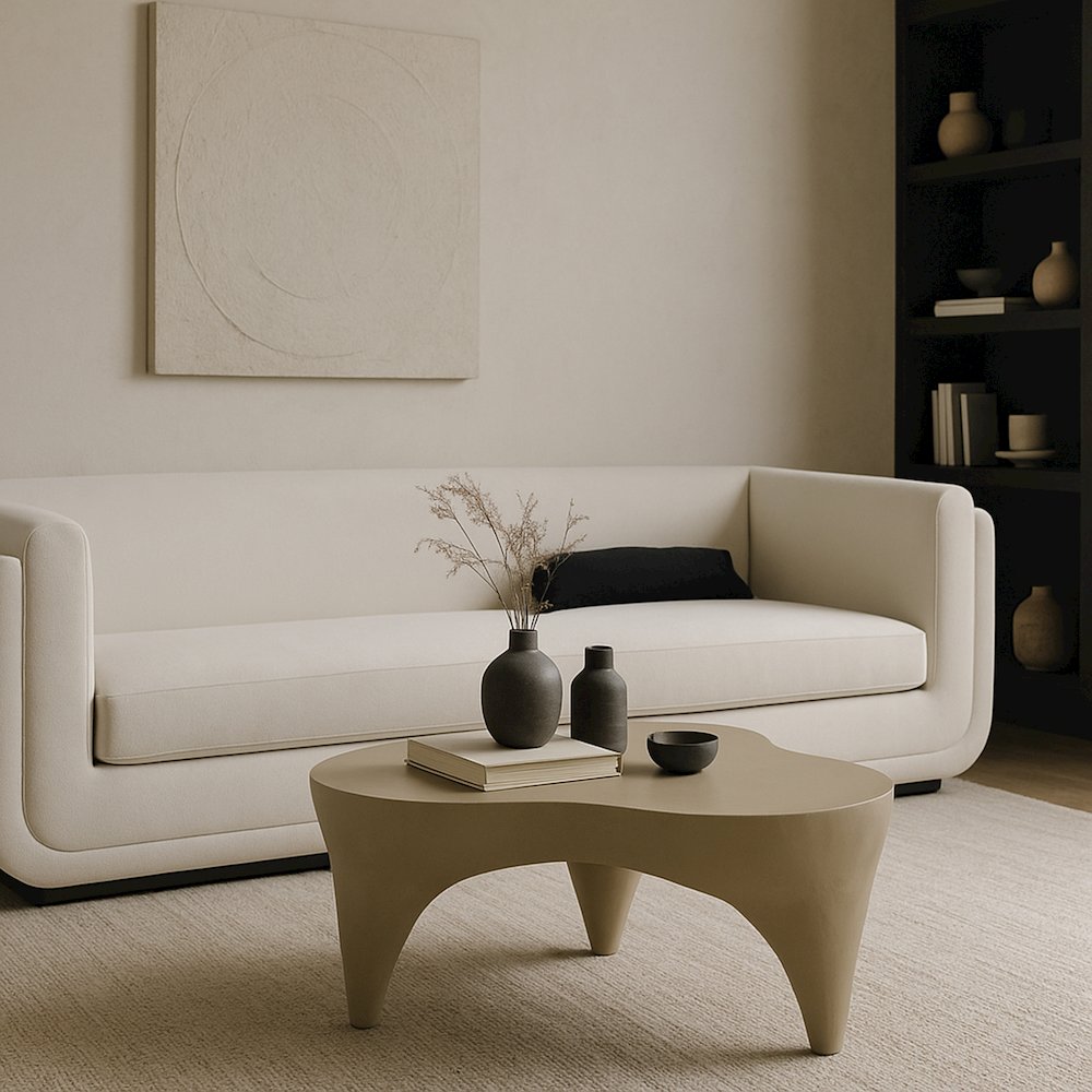 Bourges Taupe Aluminum Coffee Table, Taupe