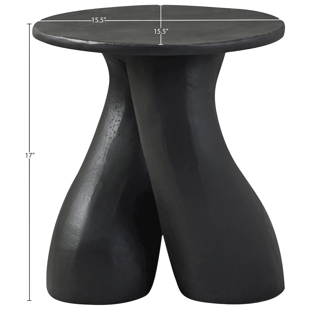 Talence Black Aluminum End Table, Black