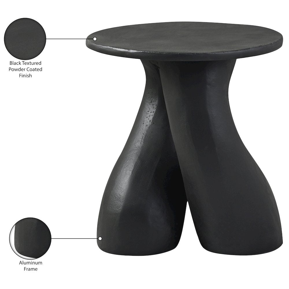 Talence Black Aluminum End Table, Black
