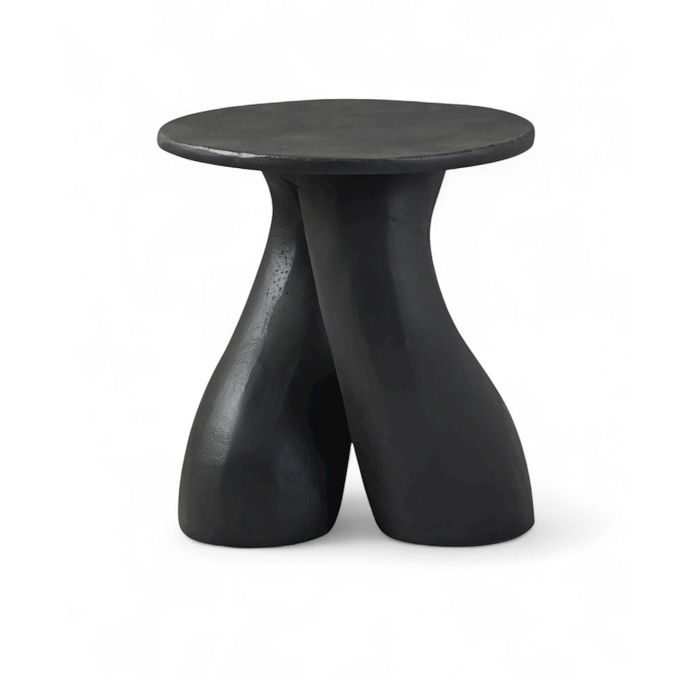 Talence Black Aluminum End Table, Black