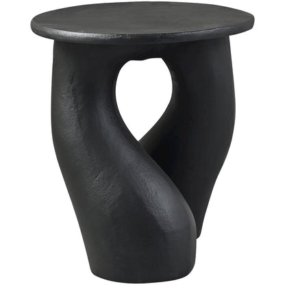 Talence Black Aluminum End Table, Black