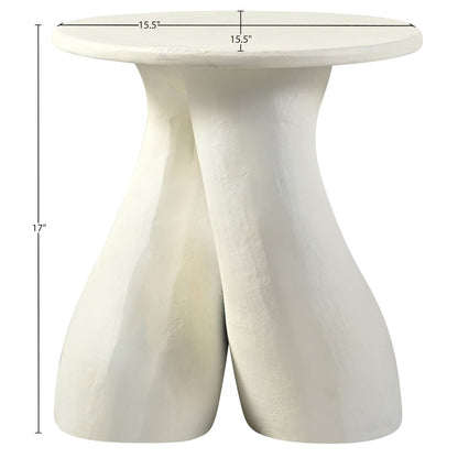 Talence Cream Aluminum End Table, Cream