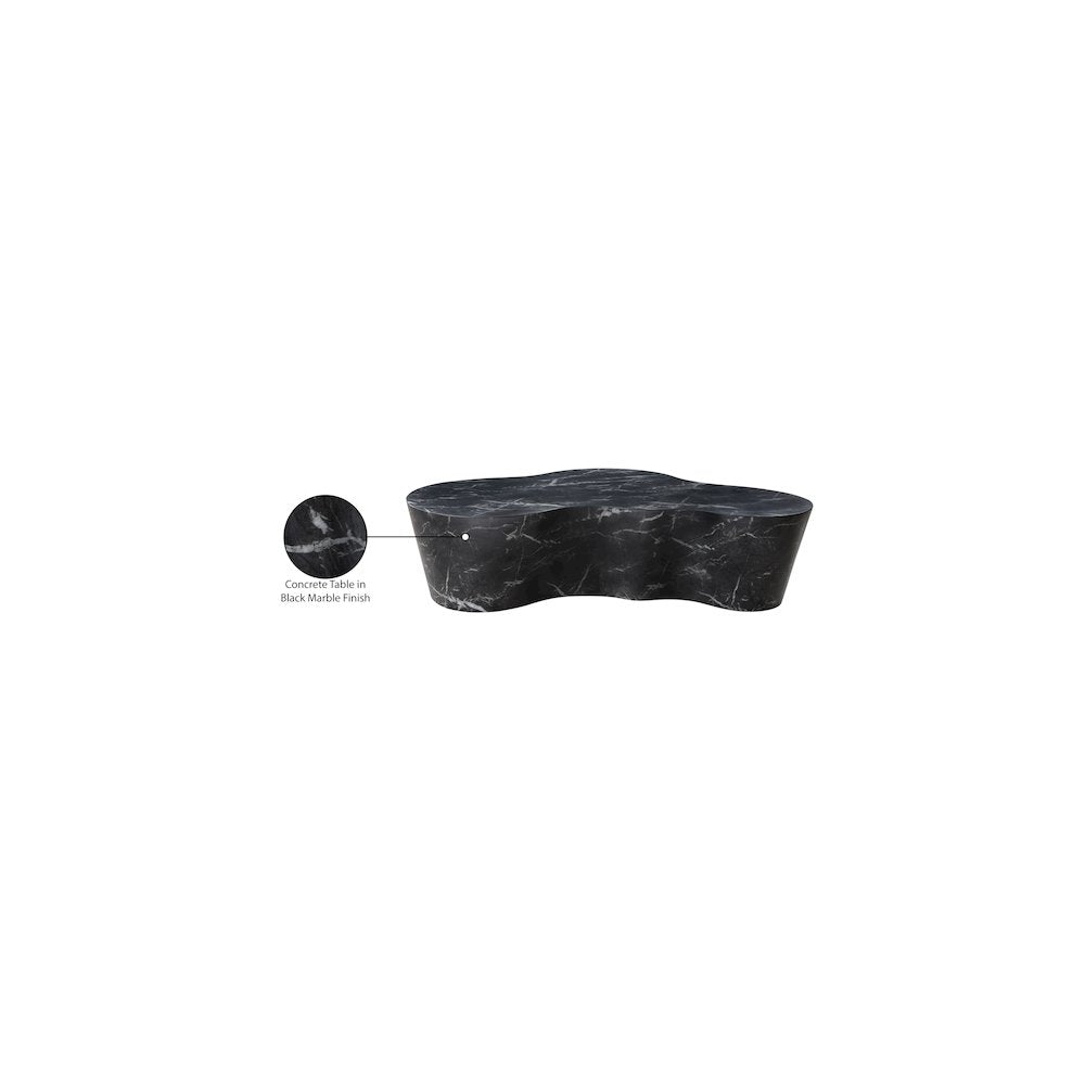 Monza Black Marble Finish Concrete Coffee Table