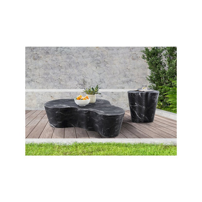 Monza Black Marble Finish Concrete Coffee Table