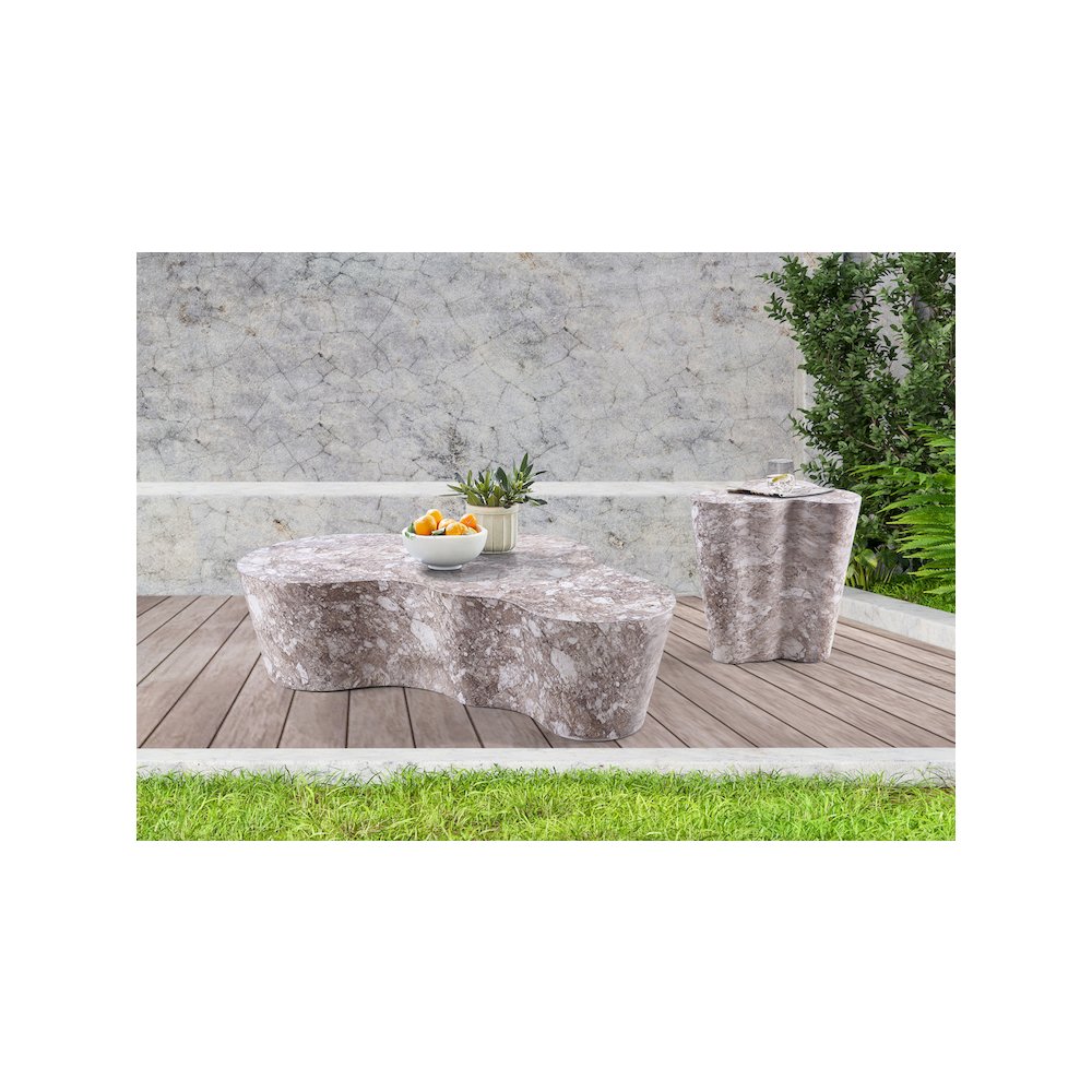 Monza Brown Marble Finish Concrete Coffee Table