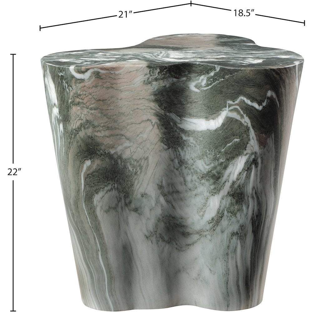 Monza Green Marble Finish Concrete End Table