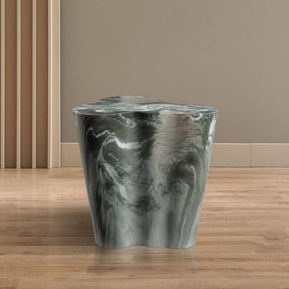 Monza Green Marble Finish Concrete End Table