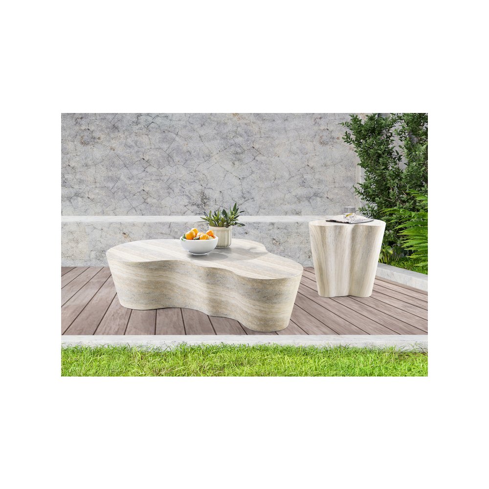 Monza Travertine Travertine Finish Concrete Coffee Table