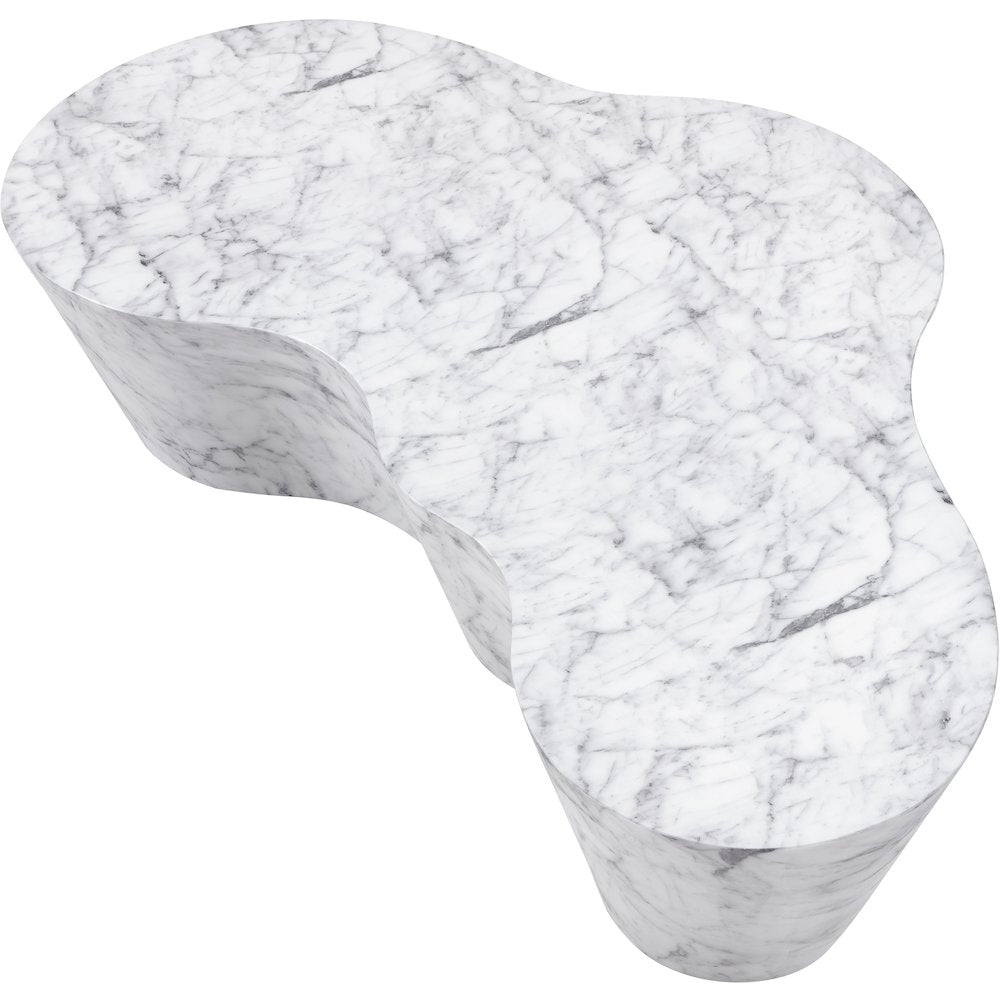 Monza White Marble Finish Concrete Coffee Table