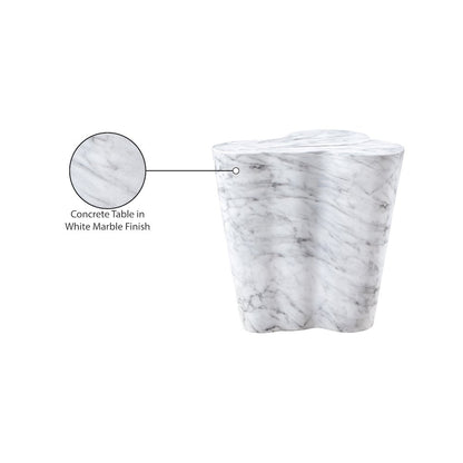 Monza White Marble Finish Concrete End Table