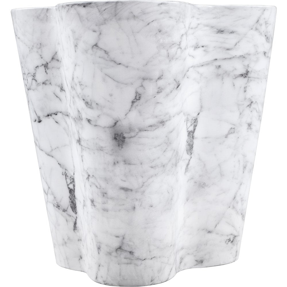 Monza White Marble Finish Concrete End Table
