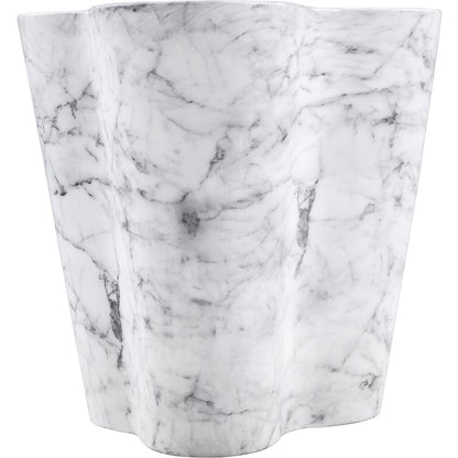 Monza White Marble Finish Concrete End Table