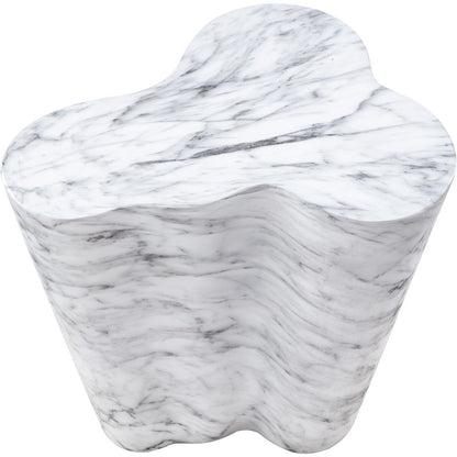 Monza White Marble Finish Concrete End Table