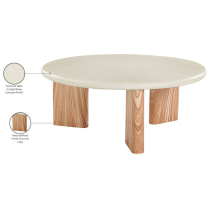 Avaya Cream / Natural Concrete And Fiberglass Indoor / Outdoor Coffee Table