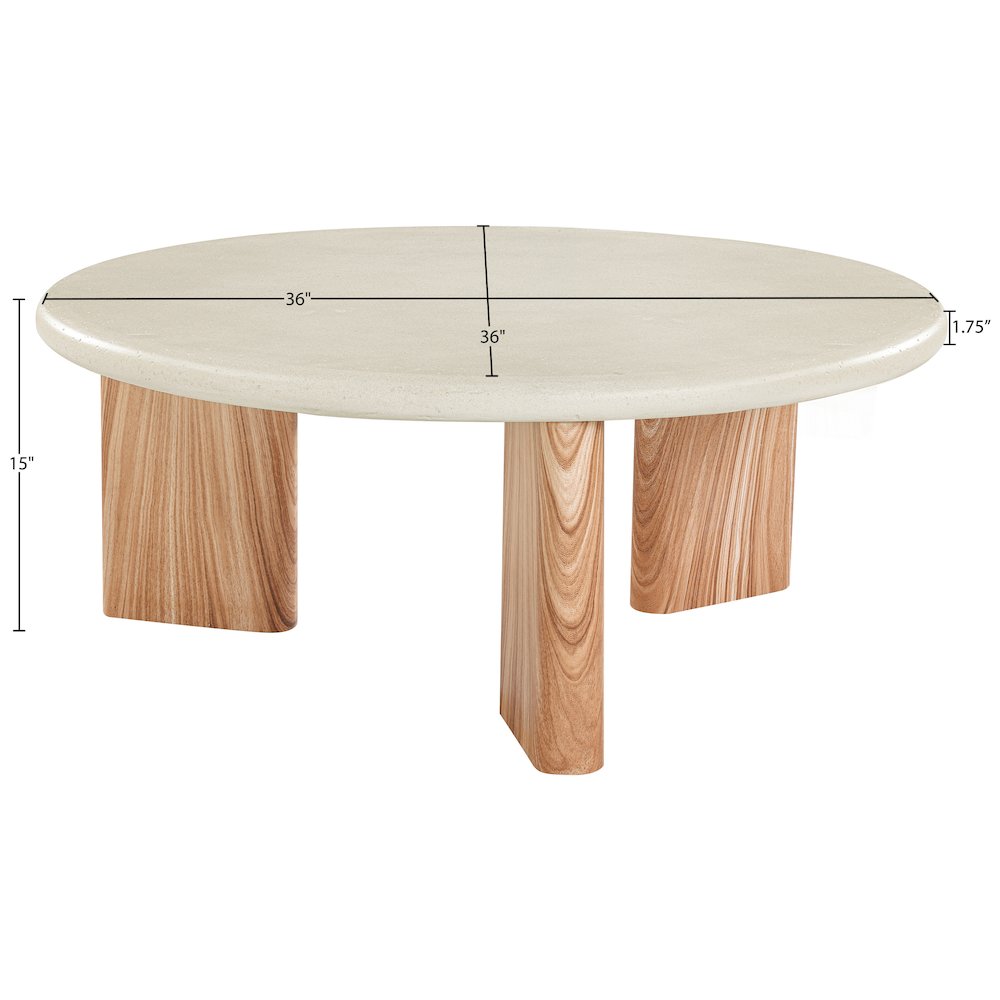 Avaya Cream / Natural Concrete And Fiberglass Indoor / Outdoor Coffee Table
