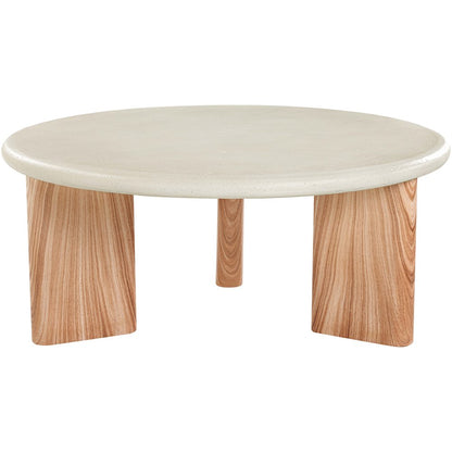 Avaya Cream / Natural Concrete And Fiberglass Indoor / Outdoor Coffee Table