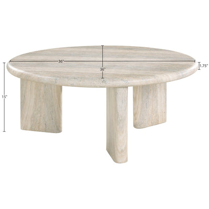 Avaya Travertine Concrete And Fiberglass Indoor / Outdoor Coffee Table