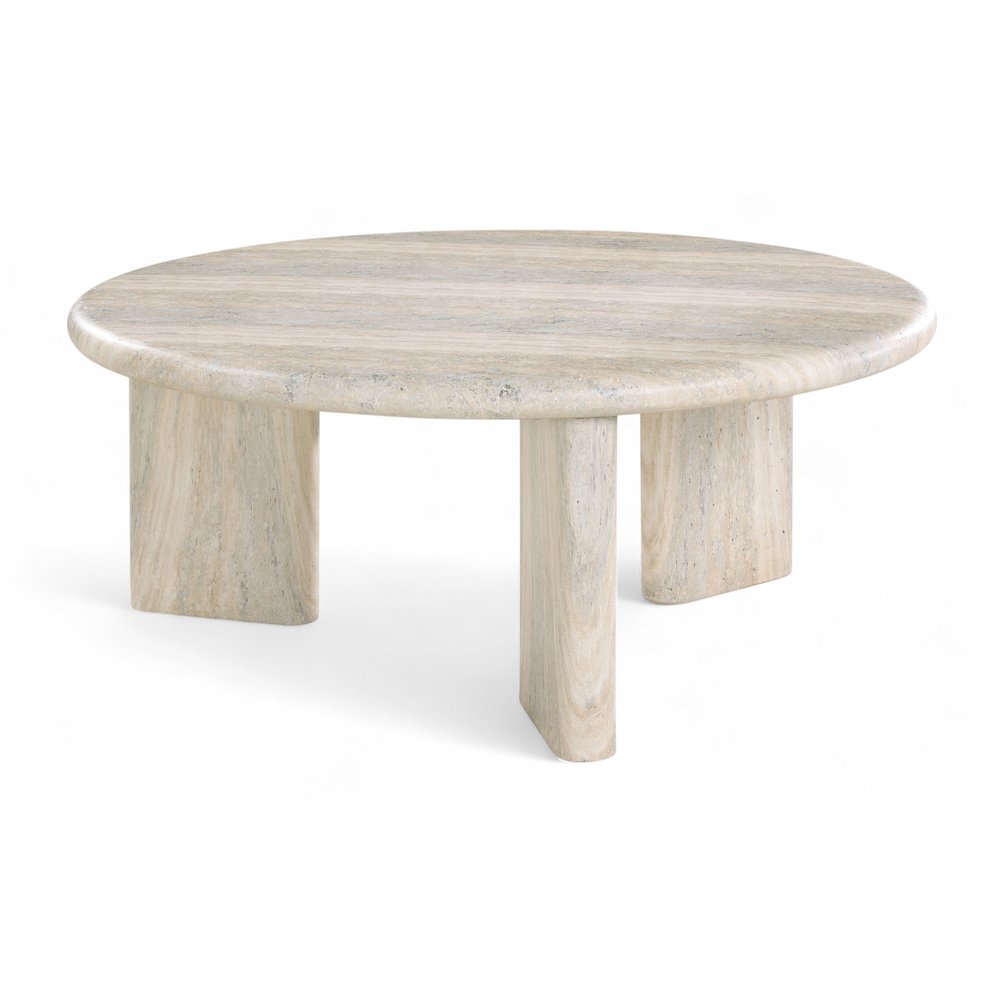 Avaya Travertine Concrete And Fiberglass Indoor / Outdoor Coffee Table