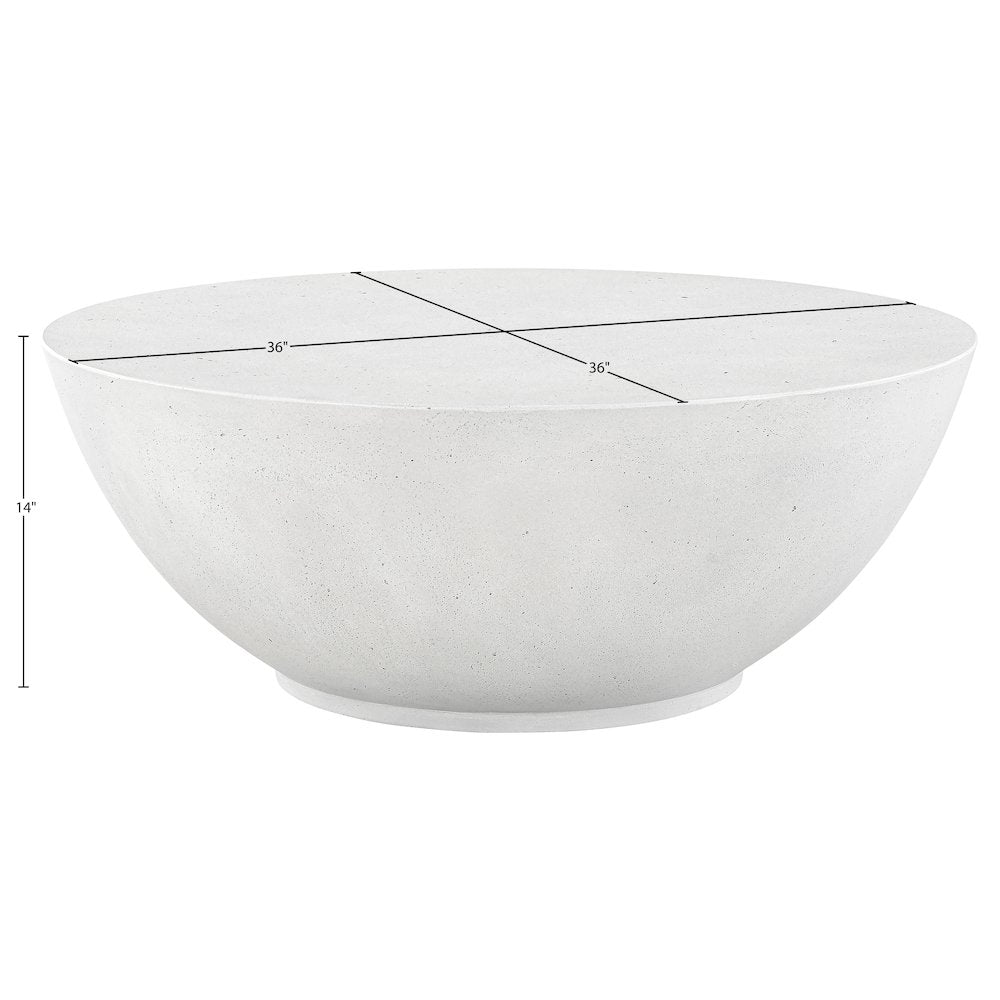 Reggio White Concrete Indoor/Outdoor Coffee Table