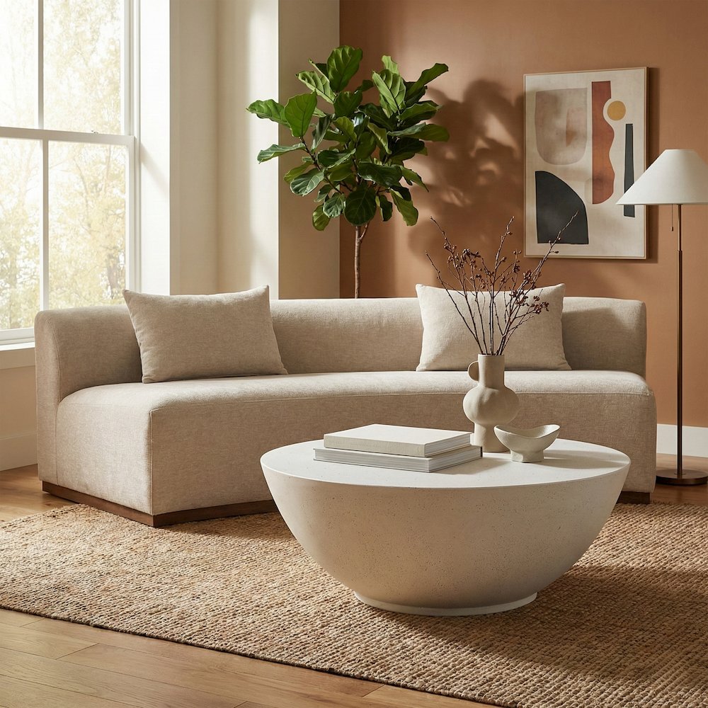 Reggio White Concrete Indoor/Outdoor Coffee Table