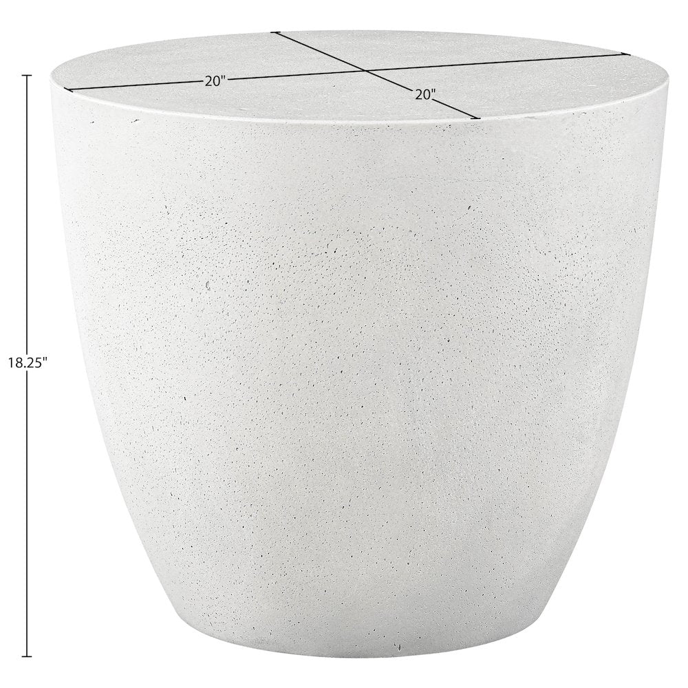 Reggio White Concrete Indoor/Outdoor End Table
