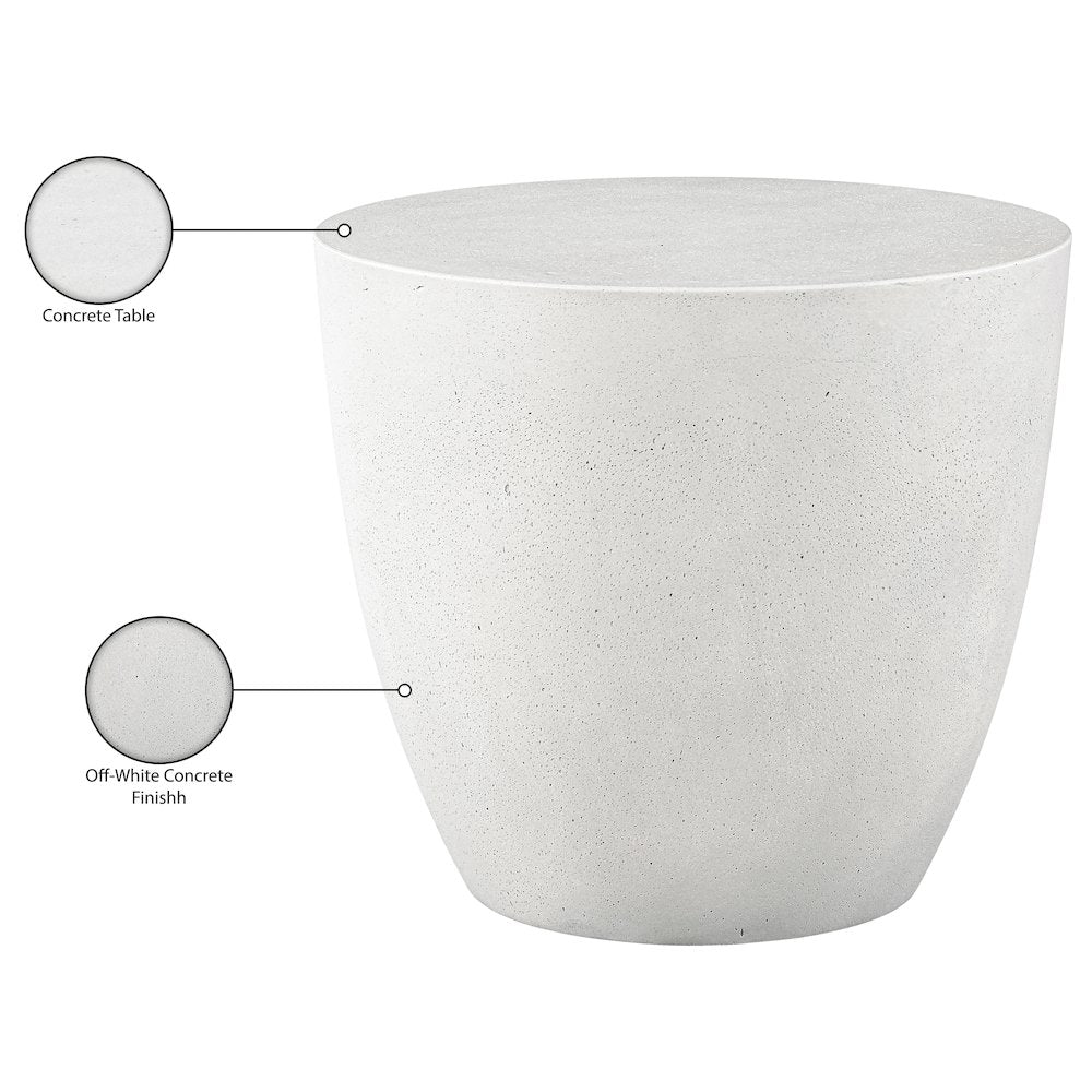 Reggio White Concrete Indoor/Outdoor End Table