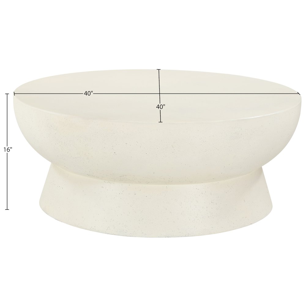 Avaya Cream Concrete And Fiberglass Indoor / Outdoor Coffee Table