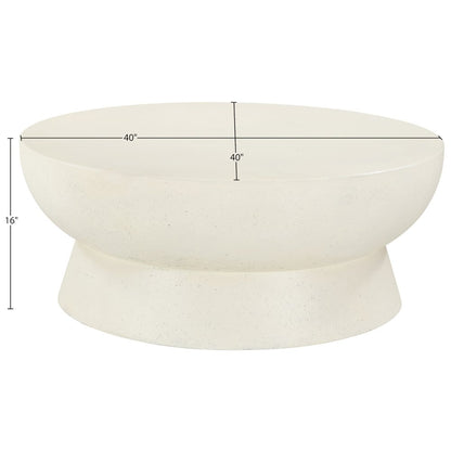 Avaya Cream Concrete And Fiberglass Indoor / Outdoor Coffee Table
