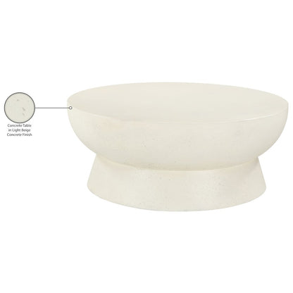 Avaya Cream Concrete And Fiberglass Indoor / Outdoor Coffee Table