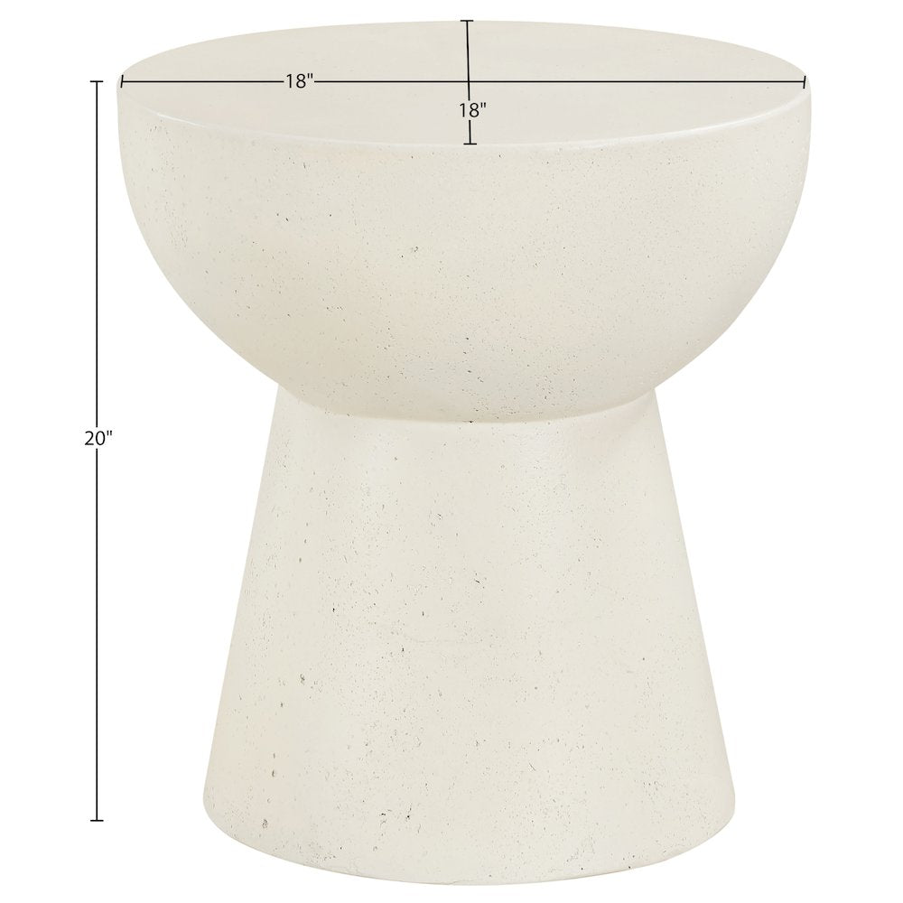 Avaya Cream Concrete And Fiberglass Indoor / Outdoor End Table
