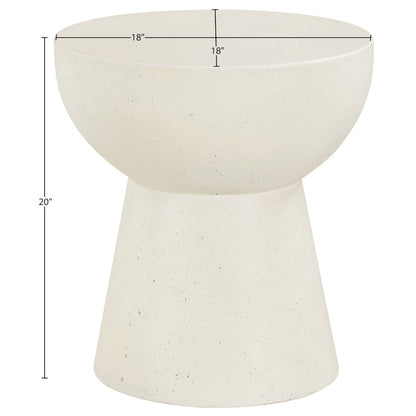 Avaya Cream Concrete And Fiberglass Indoor / Outdoor End Table