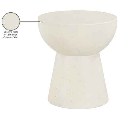 Avaya Cream Concrete And Fiberglass Indoor / Outdoor End Table