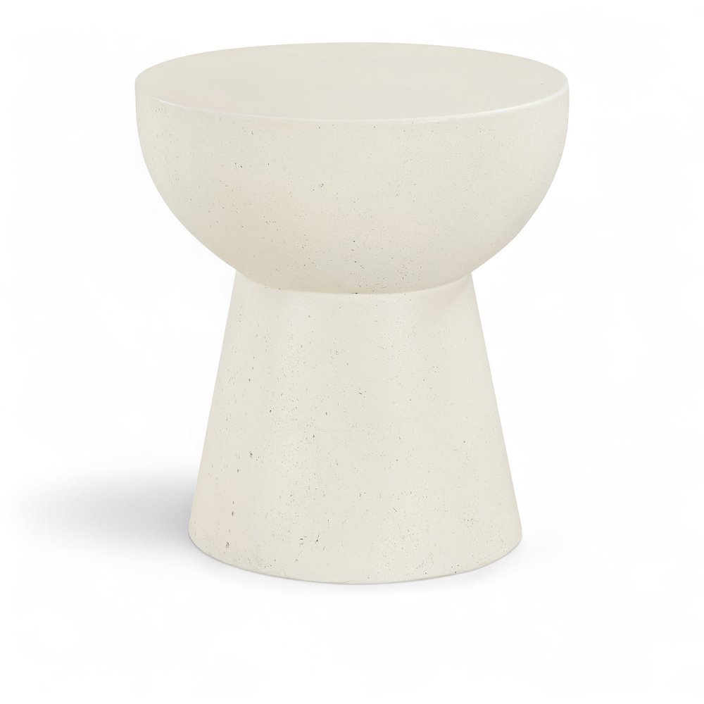 Avaya Cream Concrete And Fiberglass Indoor / Outdoor End Table