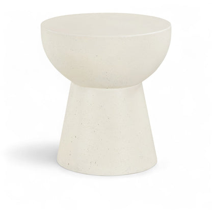Avaya Cream Concrete And Fiberglass Indoor / Outdoor End Table