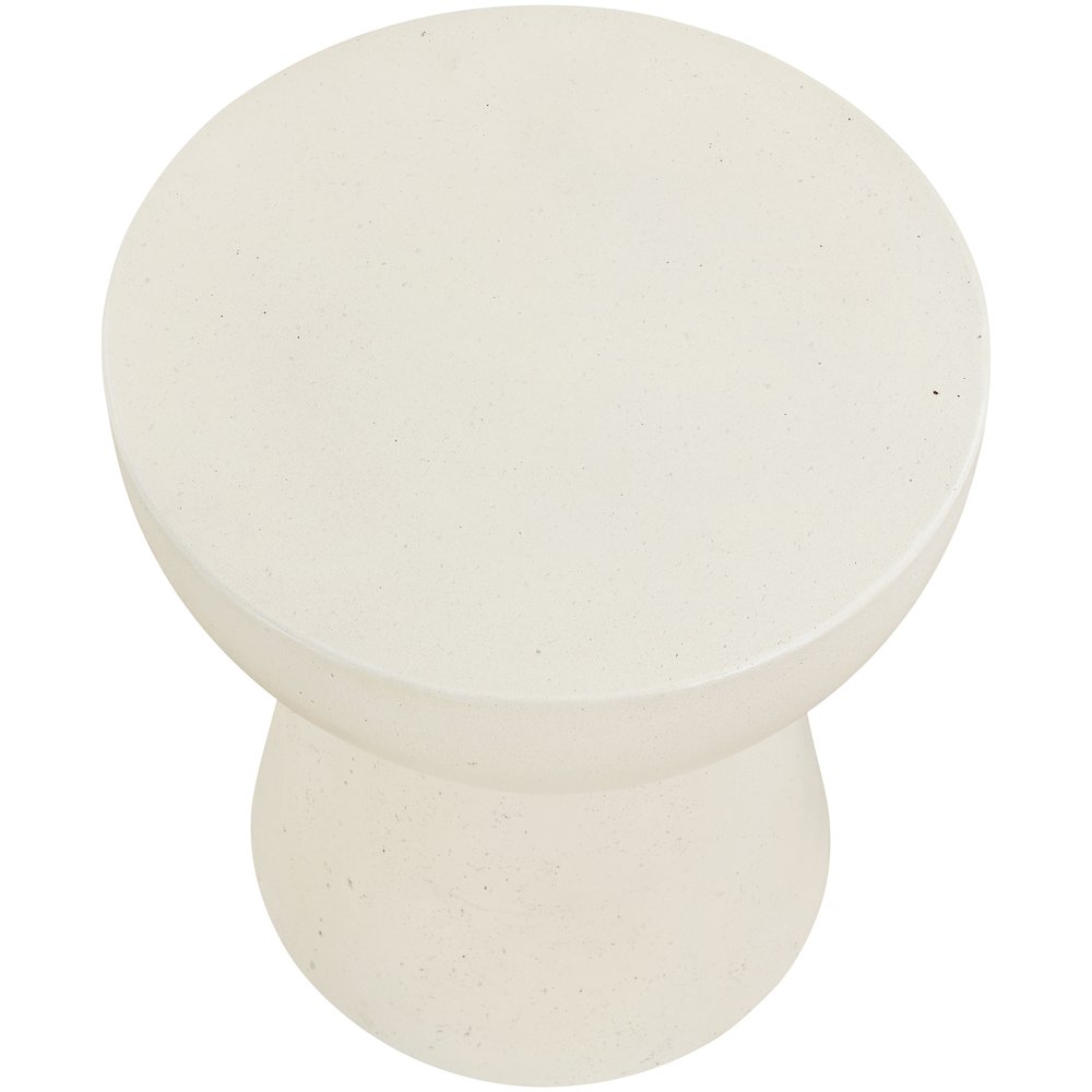 Avaya Cream Concrete And Fiberglass Indoor / Outdoor End Table