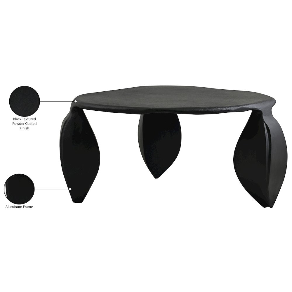 Pueblo Black Aluminum Coffee Table