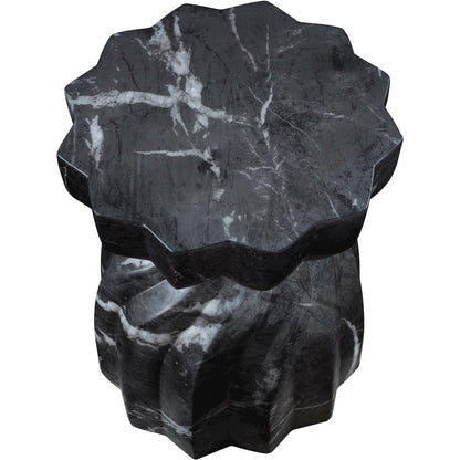 Caserta Black Marble Finish Concrete End Table