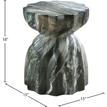 Caserta Green Marble Finish Concrete End Table